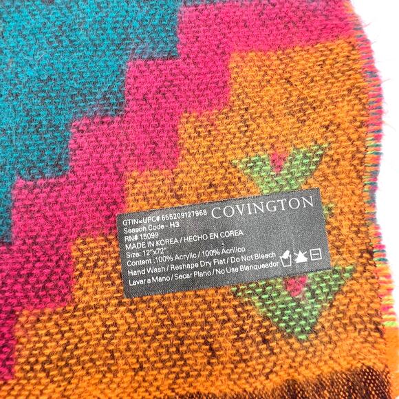 Covington Southwestern Colorful Fringe Scarf - Picture 2 of 4